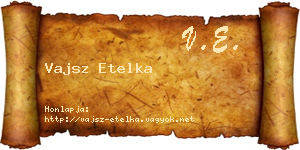 Vajsz Etelka névjegykártya